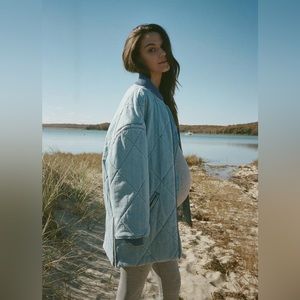 HATCH - The Emi Quilted Denim Bomber Jacket - Size 1